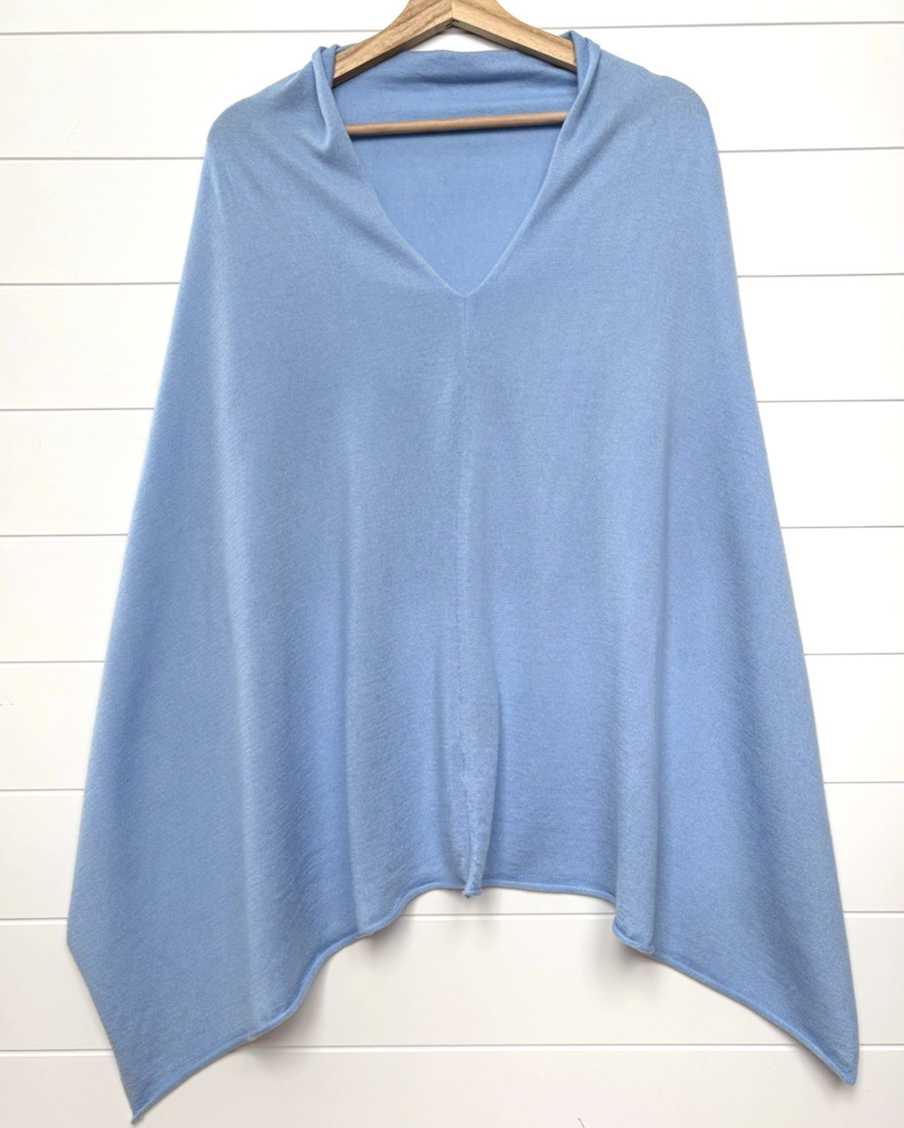 Kerisma Shawl Poncho Cape Soft Lightweight Layer Light Blue Cozy Draped Size OS